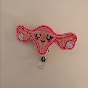 Cute Pink Uterus Badge Reel